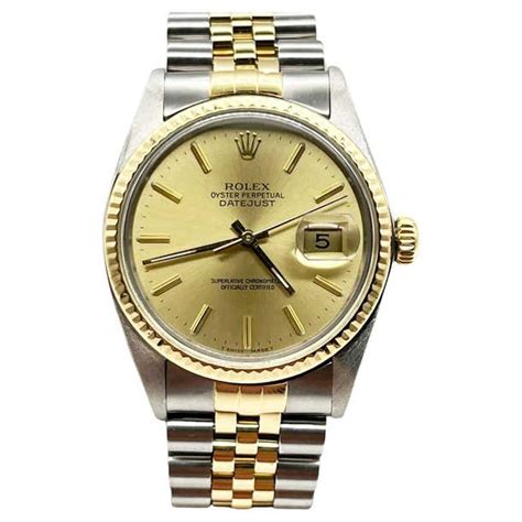 rolex datejust 16013 men's preowned watch stainless steel yellow gold|rolex 16013 years made.